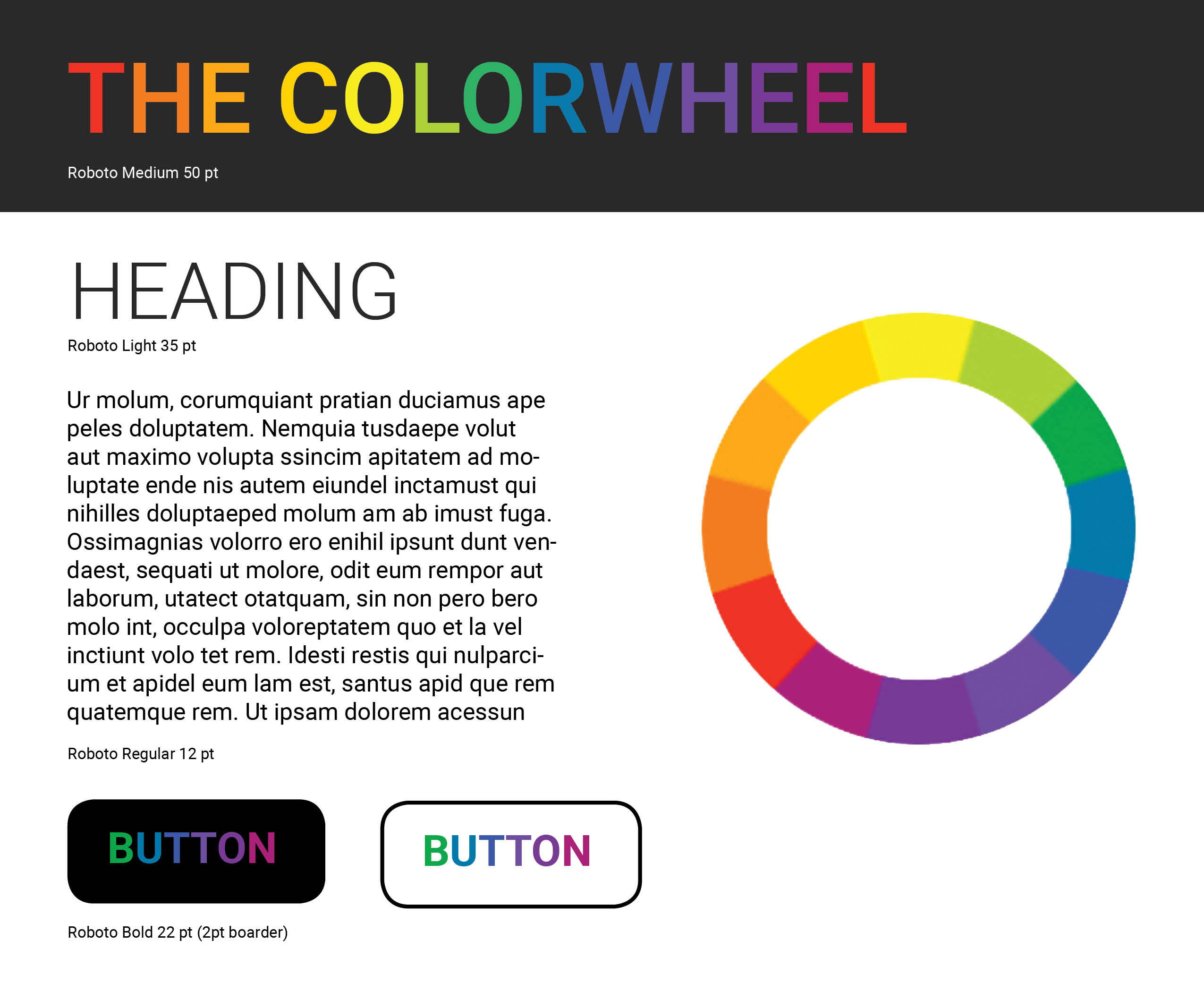 color wheel website style tile